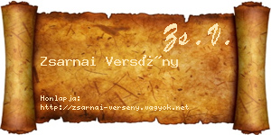 Zsarnai Versény névjegykártya